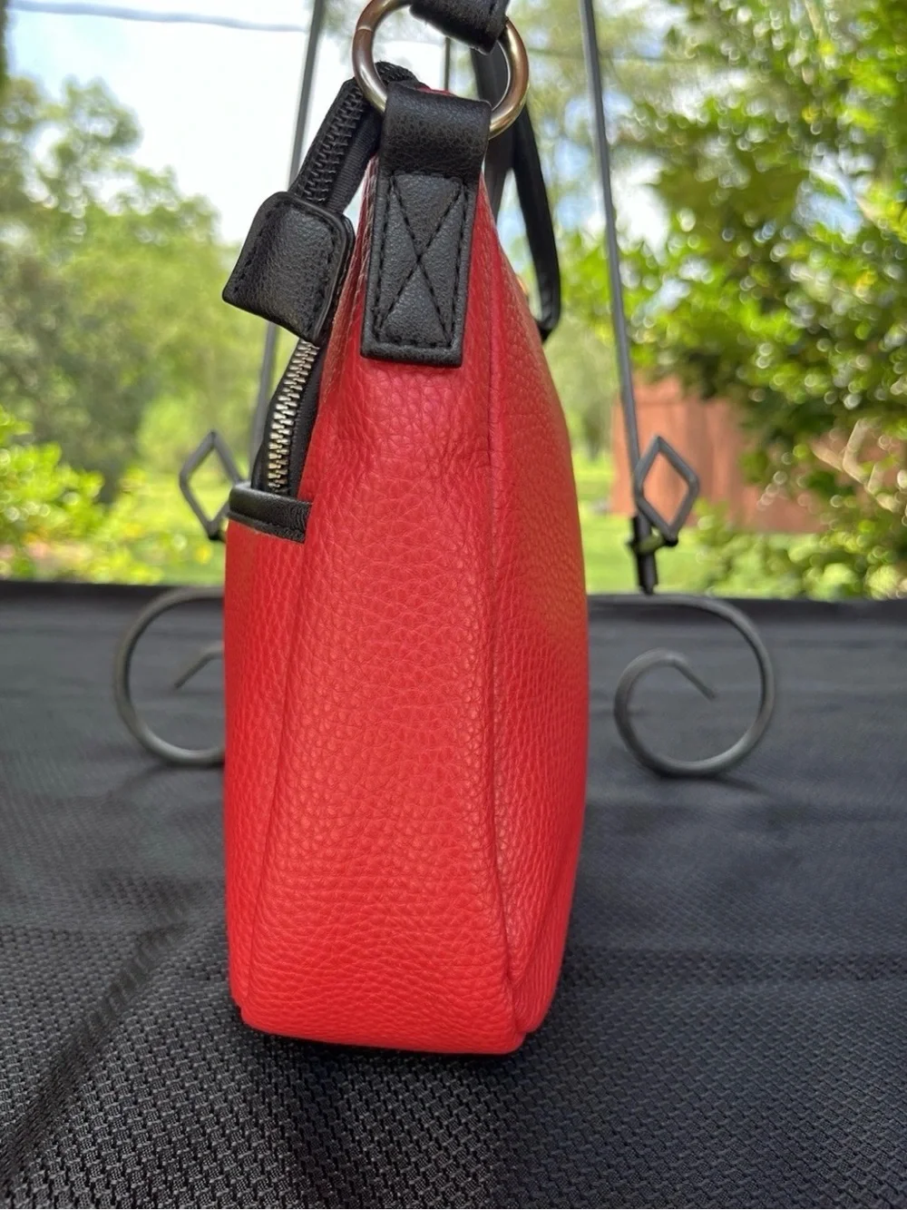 VintageY2K Juicy Couture Red and Black Logo Crossbody with Heart Lock Charm Gold
